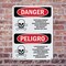 Signmission Pesticide Storage Hazardous Bilingual Danger Sign, Plastic, 7in W x 10in L, 2PK OS-2PACK-DS-P-710-VS-1526 - alternate 7